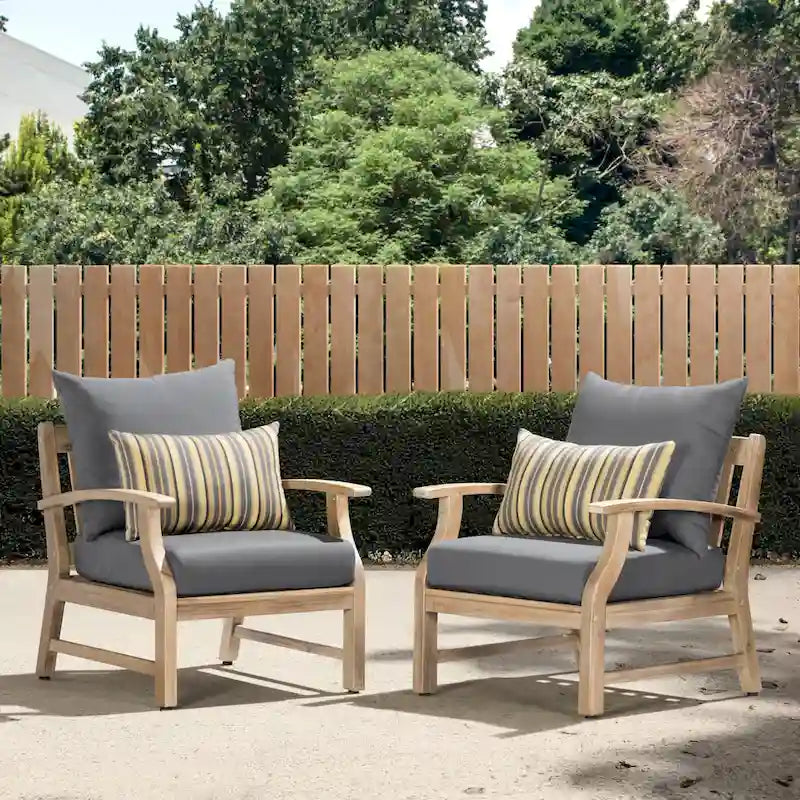 Kooper 2 Piece Sunbrella Outdoor Patio Club Chairs