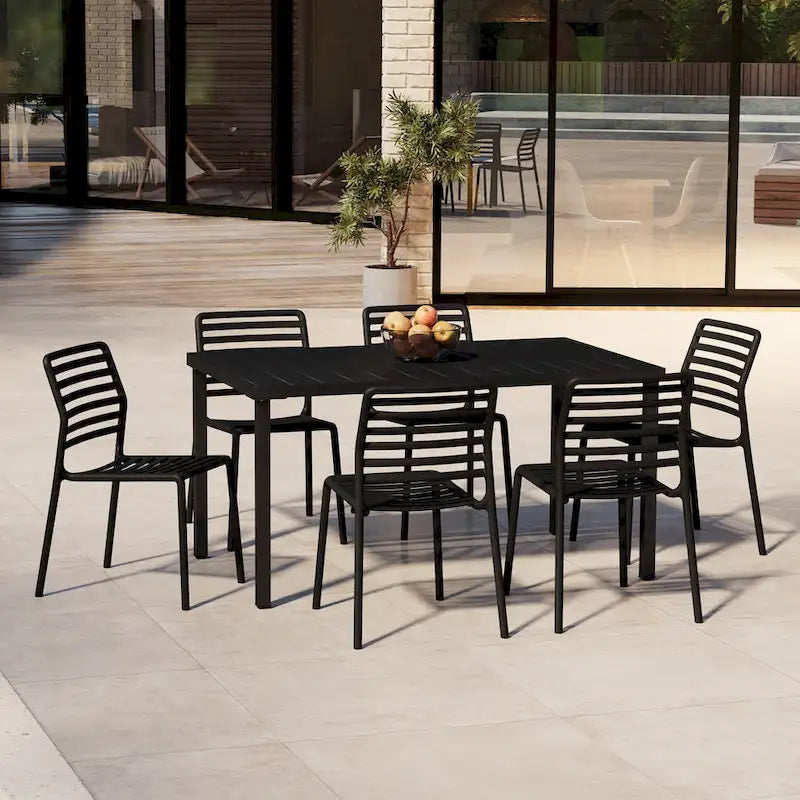 Frond and Form 6-Person Outdoor Rectangular Dining Set