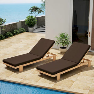 Christopher Knight Home - Iran Patio Acacia Wood Chaise Lounge Set Of 2