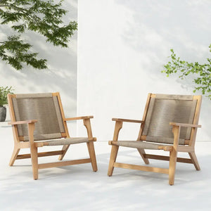Christopher Knight Home- Blake Outdoor Acacia Patio Club Chair Set of 2
