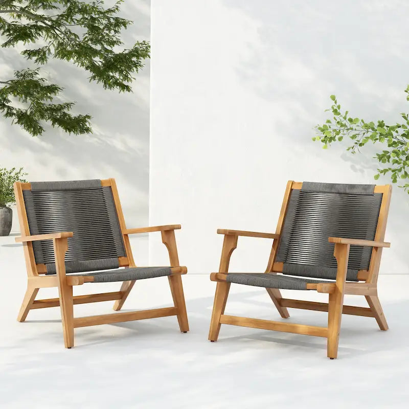 Christopher Knight Home- Blake Outdoor Acacia Patio Club Chair Set of 2