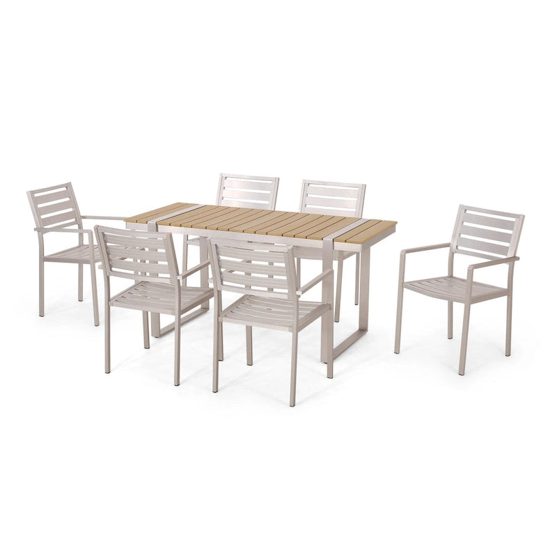 Cibola Outdoor Aluminum Outdoor 7 Piece Dining Set by Christopher Knight Home