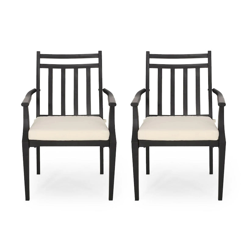 Delmar Outdoor Dining Chair with Cushion (Set of 2) by Christopher Knight Home - 26.10 W x 24.50 D x 36.00 H