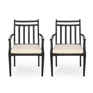 Delmar Outdoor Dining Chair with Cushion (Set of 2) by Christopher Knight Home - 26.10 W x 24.50 D x 36.00 H