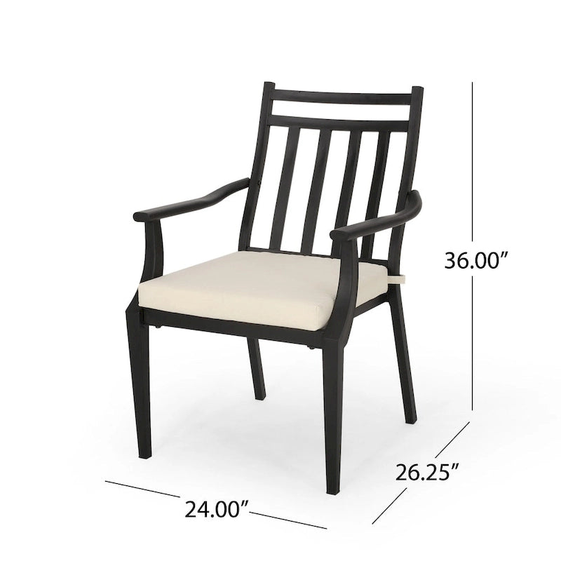 Delmar Outdoor Dining Chair with Cushion (Set of 2) by Christopher Knight Home - 26.10 W x 24.50 D x 36.00 H
