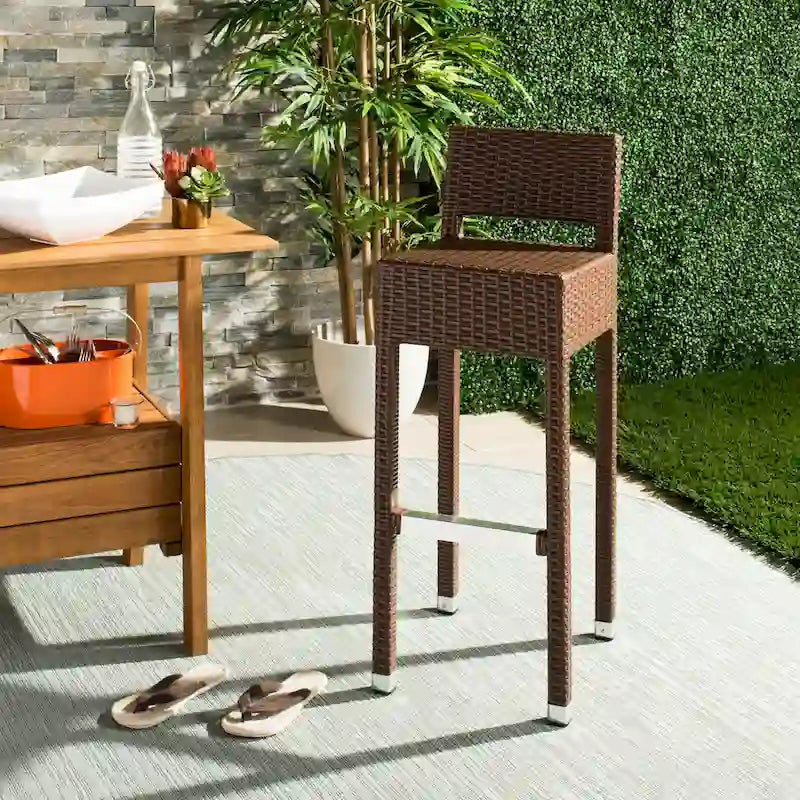 SAFAVIEH Noreta Indoor/ Outdoor 30-inch Stacking Counter Stool - 13Wx18Dx38H