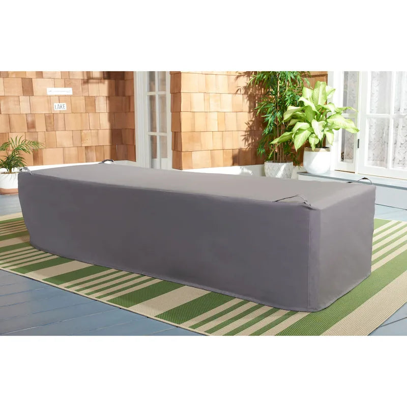 SAFAVIEH Outdoor Fleda Lounge Chair Grey Cover - 25.4 W x 78.7 L x 17.7 H - 25Wx79Dx18H