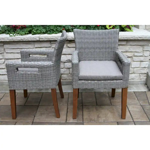 Eilaf Wicker & Eucalyptus Armchair with Olefin Cushion, 2pk.