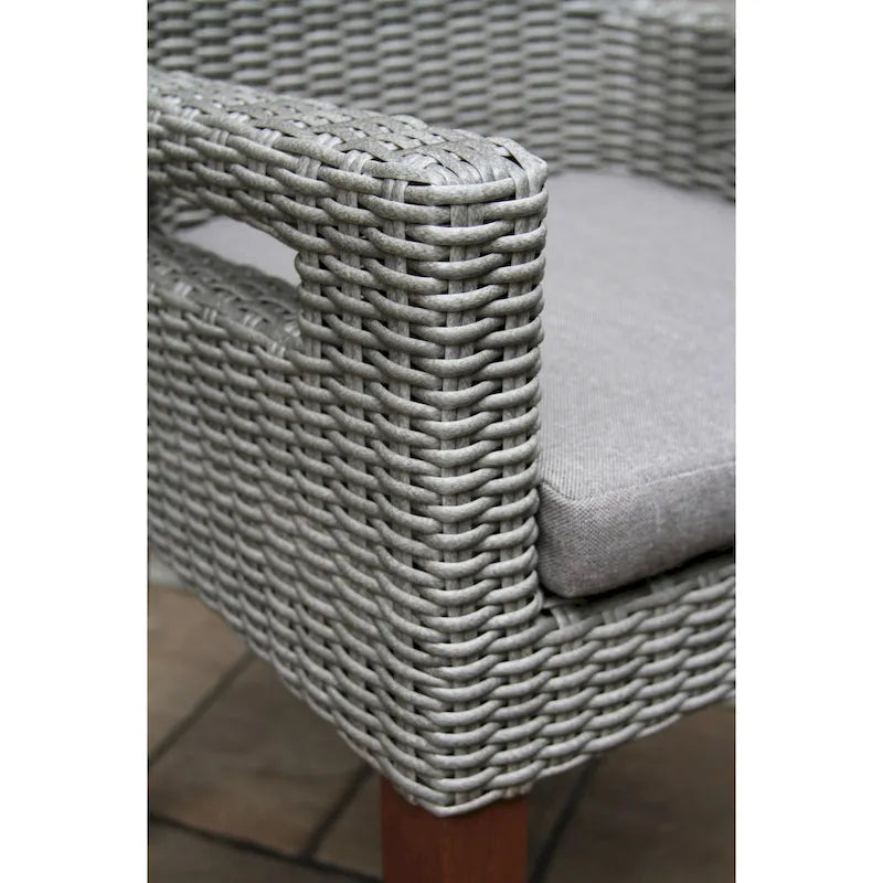 Eilaf Wicker & Eucalyptus Armchair with Olefin Cushion, 2pk.