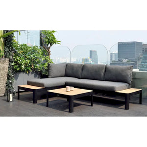 Amazonia Portalew 3pc FSC Teak and Aluminum Outdoor Patio Seating Set