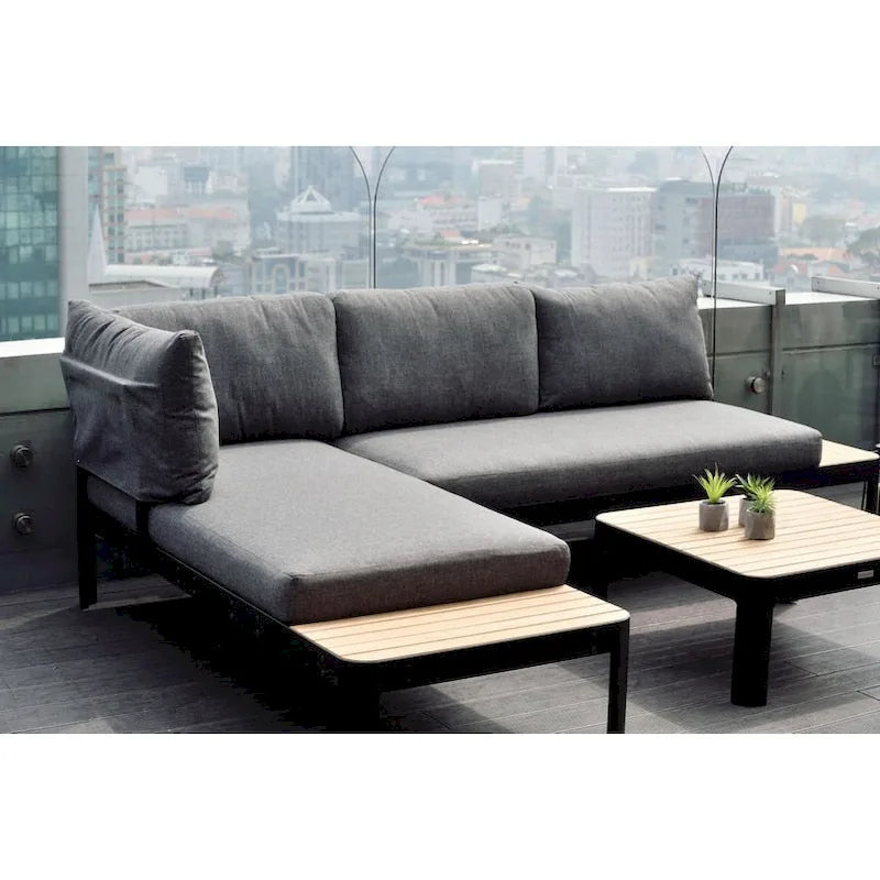 Amazonia Portalew 3pc FSC Teak and Aluminum Outdoor Patio Seating Set