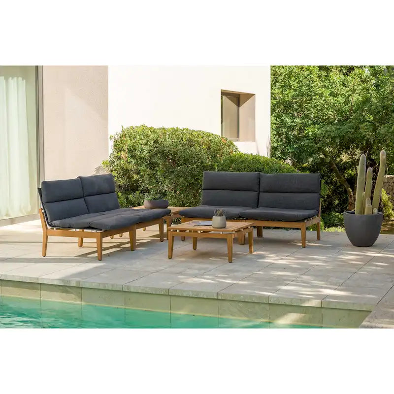 Amazonia Arnhou 6pc Outdoor Patio FSC Teak Seating Set
