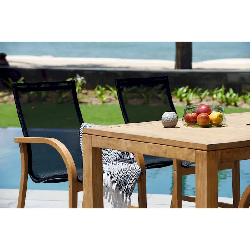 LifestyleGarden Panthuer 7 piece FSC Solid Teak Outdoor Patio Dining Set - 7-Piece