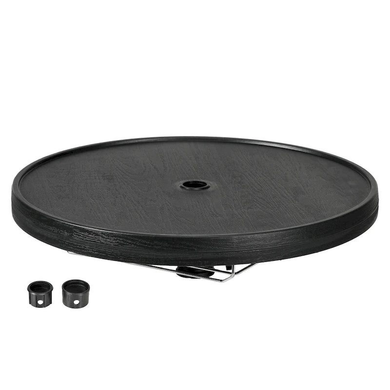 Outsunny 23.5 Beach Umbrella Table Tray with Wine Glass Holder, Foldable Towel Rack, Instant Portable Beach Tables