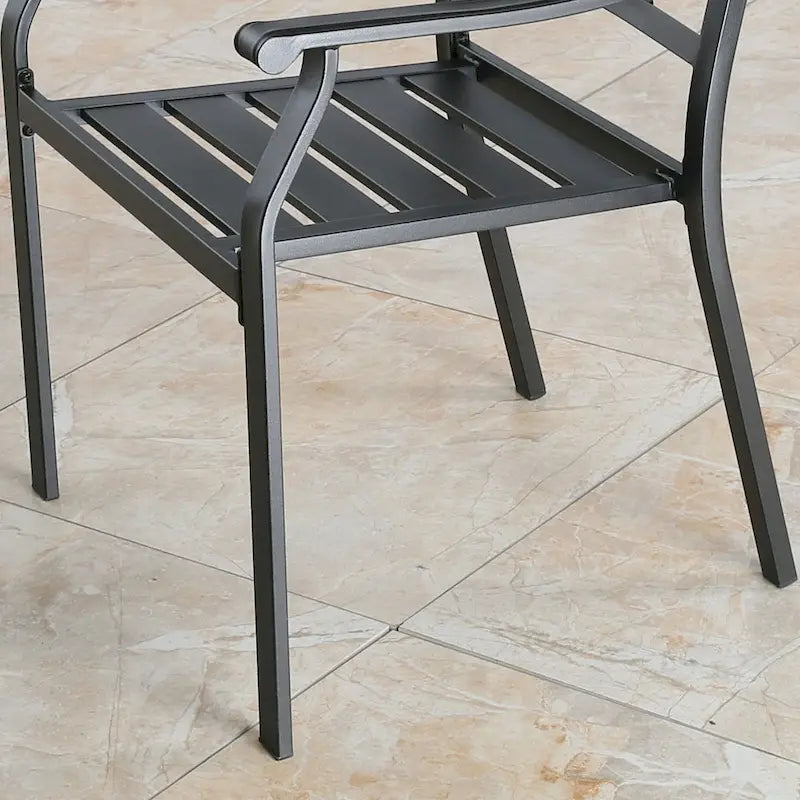 Patio Dining Chairs Outdoor Chair Set with Steel Frame and Armrest