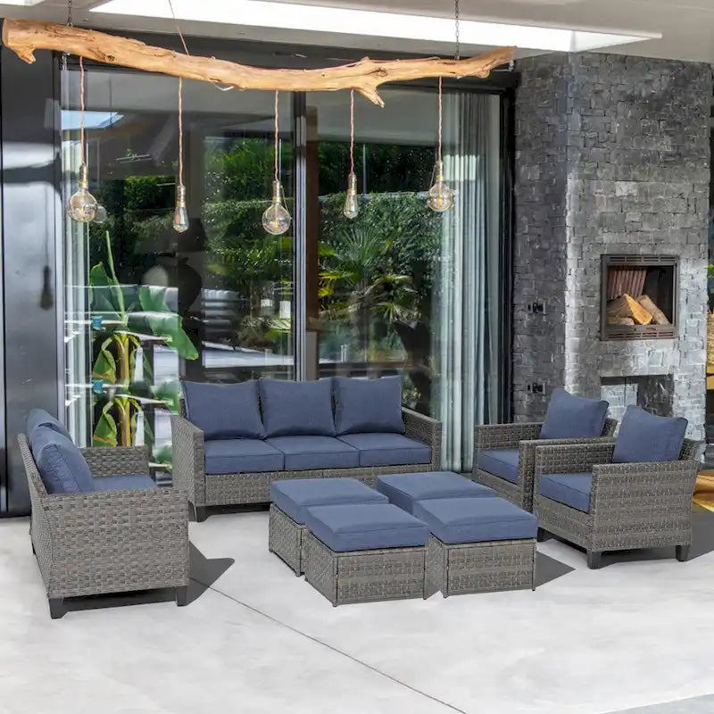 8-piece Outdoor Sectional Sofa Set Patio Furniture Set