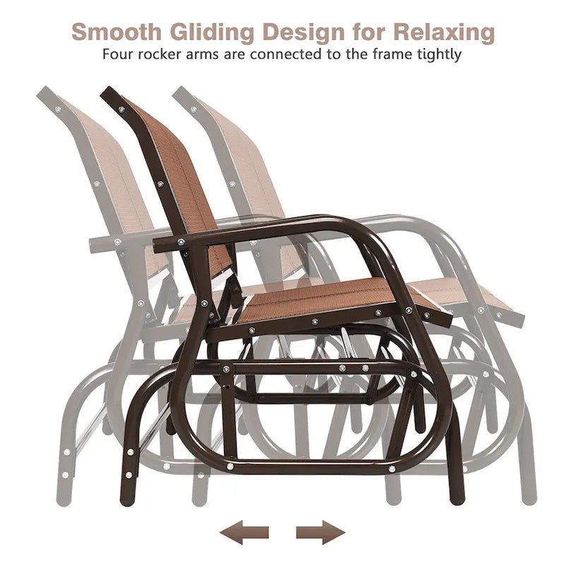 48 Swing Glider Chair Patio Swing Rocker Lounge Glider Chair