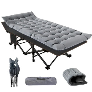 DoCred Folding Camping Bed Cot for Adults, Guest Bed with Mattress
