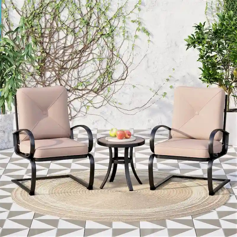 Patio Big X Design C-Spring Metal Lounge Patio Set