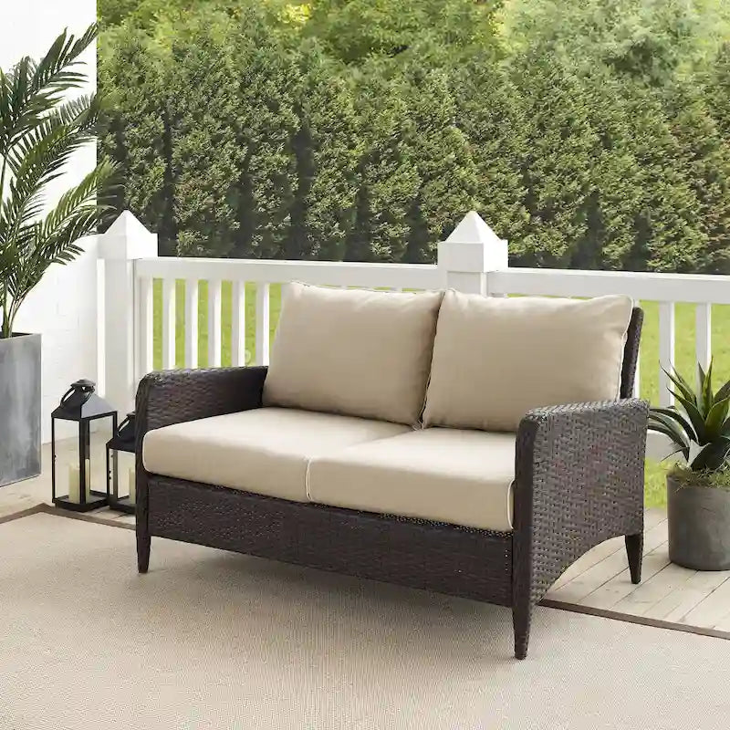 Kiawah Outdoor Wicker Loveseat - 51W x 28.5D x 30.5H