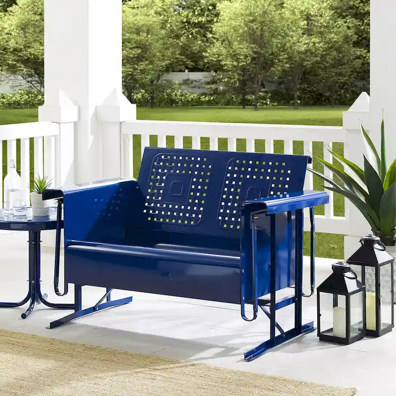 Crosley Bates Outdoor Metal Loveseat Glider - 28x48.75x32.5