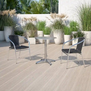 Aluminum and Rattan Commercial Indoor-Outdoor Restaurant Stack Chair