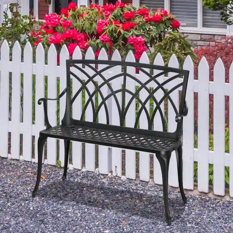 Karlhome Patio Garden Park 38 in. Aluminum Bench