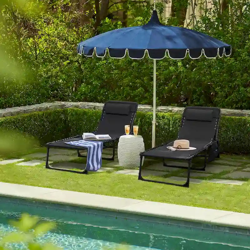 Homall Reclining Patio Lounge Chair Outdoor Sun Lounger Adjustable Chaise Beach Chair