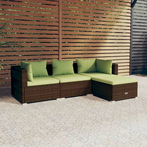 vidaXL Patio Lounge Set Outdoor Sectional Sofa Set Table Garden Poly Rattan - 27.6 x 27.6 x 23.8