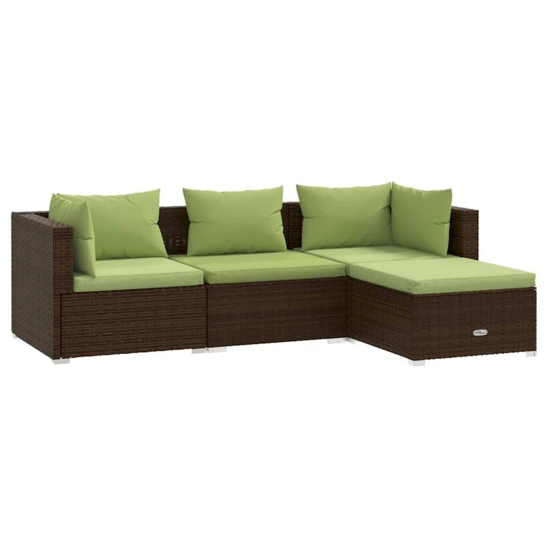vidaXL Patio Lounge Set Outdoor Sectional Sofa Set Table Garden Poly Rattan - 27.6 x 27.6 x 23.8