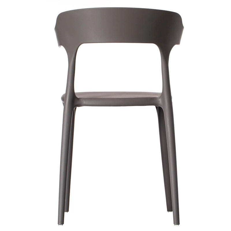 Modern Plastic Outdoor Dining Chair with Open U-shaped Back