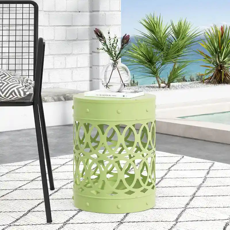 Metal end Table -Large ,Green