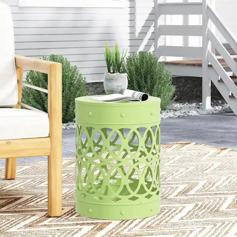 Metal end Table -Large ,Green