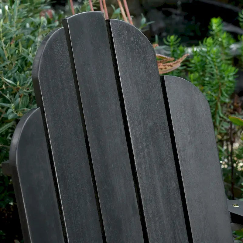 Scully Black Acacia Wood Outdoor Adirondack Chair