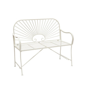 XBrand 44L Iron Sun-Patterned Seat for Two Indoor/Outdoor Bench