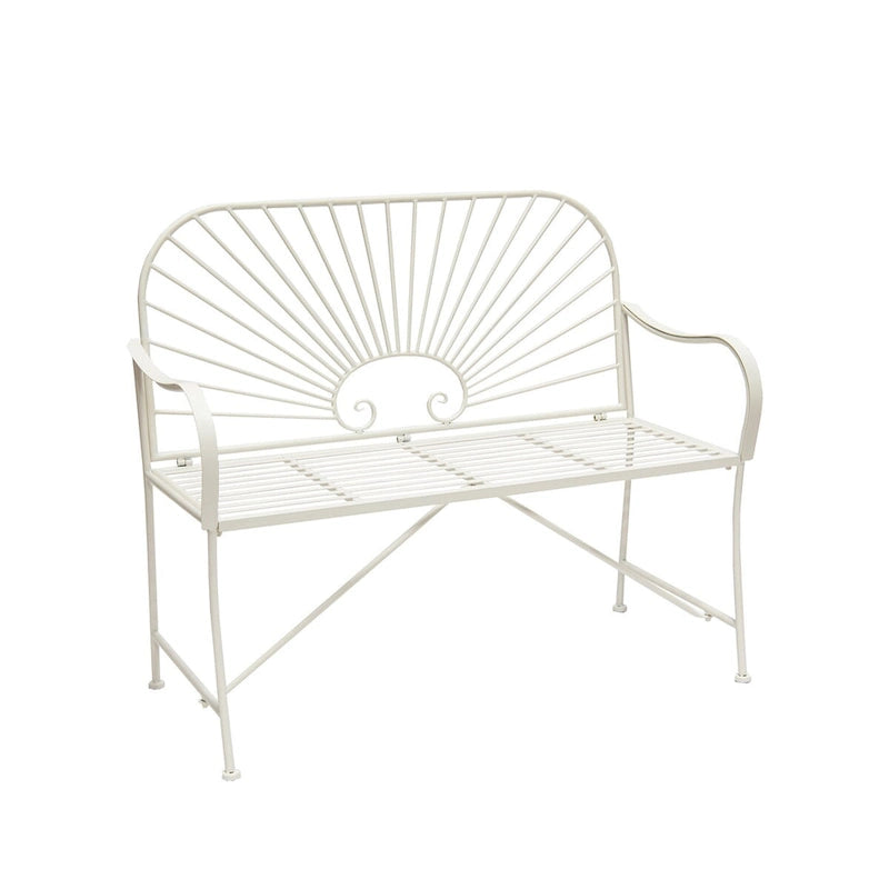 XBrand 44L Iron Sun-Patterned Seat for Two Indoor/Outdoor Bench