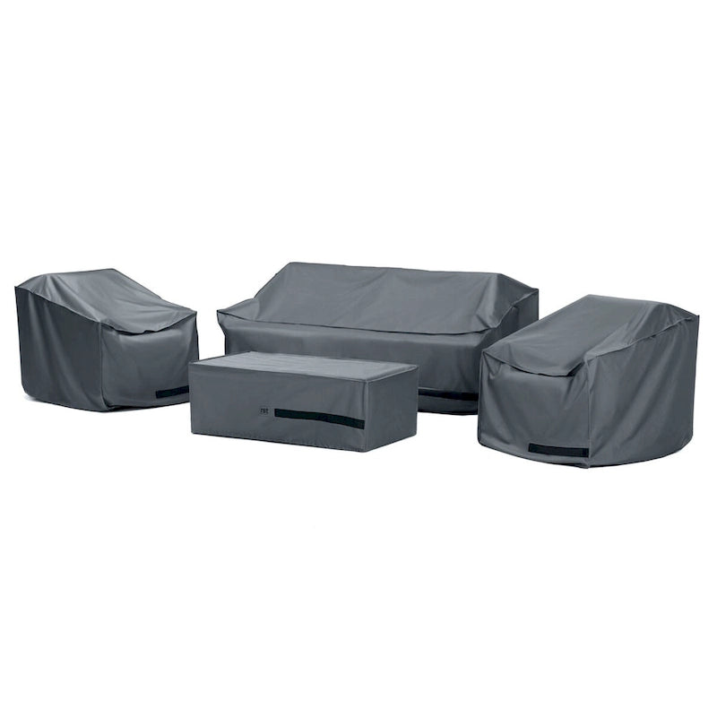 Barcelo 4 Piece Polyester Outdoor Patio Club Chair Deluxe Furniture Cover - Grey