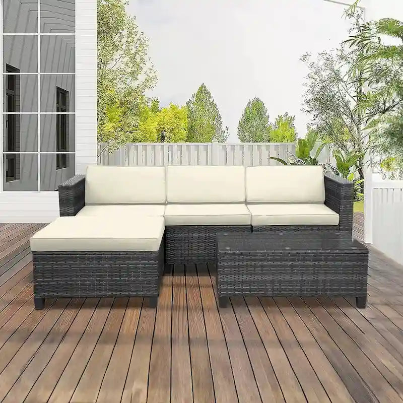 Royalcraft 5 Pieces Wicker Outdoor Sectional Sofa Sets