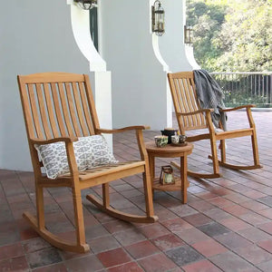 Cambridge Casual Clovis 3-piece Teak Rocking Chair Set